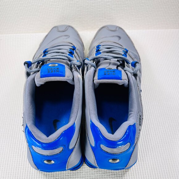 Nike Shox Sneakers 378341-014 Grey Racer Blue Men’s 12 US Athletic Shoes - Picture 10 of 12